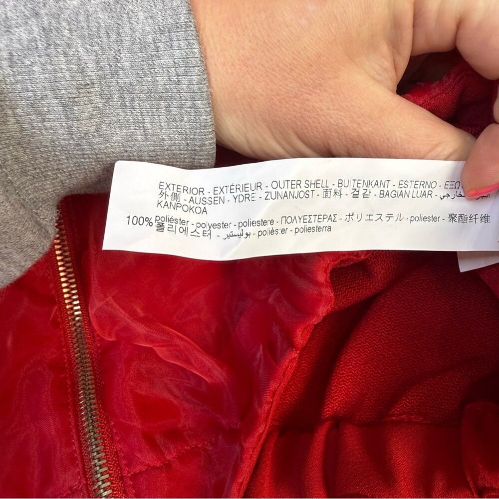 Zara • Red Ruched Bomber Jacket - Picture 8 of 15